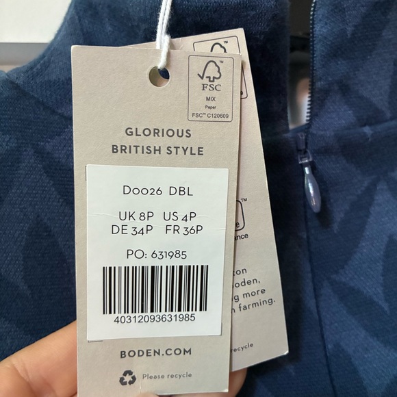 Boden Navy Long Sleeve Dress - Picture 4 of 7